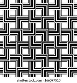 Seamless geometric pattern, black and white simple vector background, accurate, editable and useful background for design or wallpaper.