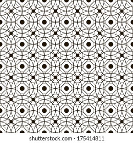 seamless geometric pattern, black and white vector illustration