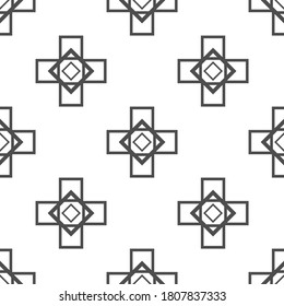 Nahtlos mit geometrischem Muster, schwarz-weißer Hintergrund, Vektorgrafik.