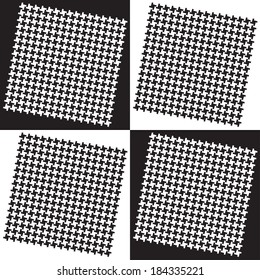 Seamless geometric pattern in black and white cell and texture "goose foot". Fashion trend pattern. Vector.