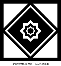 Seamless geometric pattern in black and white. Cartoon vector illustration. Islamic pattern.