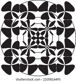 Seamless geometric pattern in black and white color. The idea of a print on fabric, wrapping paper, wallpaper. Abstract pattern. Vector.