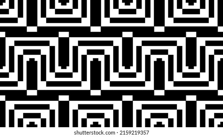 Seamless geometric pattern in black and white.