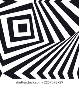 Seamless geometric  pattern ,black and white stripes. zigzag effect.Optical illusion,abstract lines, geometric tile in op art. Futuristic and vibrant background design.