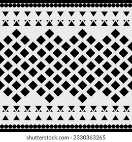Nahtloses geometrisches Muster. Schwarz-weißer Hintergrund. Vektorgrafik.