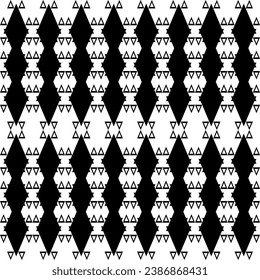 Seamless geometric pattern. Black and white background. Vector.