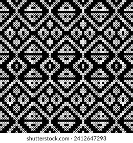 Seamless geometric pattern. Black and white background. Vector illustration.