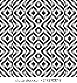Nahtloses geometrisches Muster. Schwarz-Weiß-Textur. Vektorillustration.