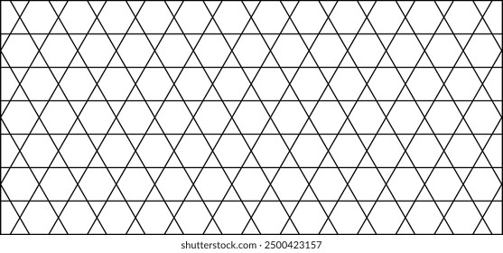 Seamless geometric pattern. Black and white abstract background with hexagons, triangles, lines.