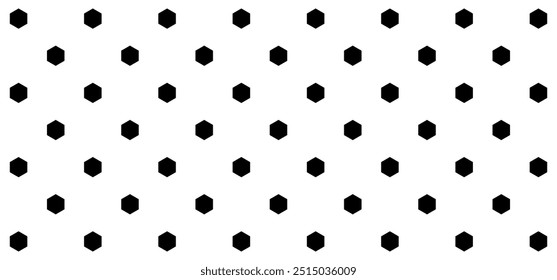 Seamless geometric pattern. Black and white abstract background with hexagons.