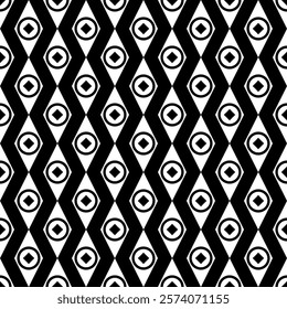 Seamless geometric pattern. Black and white background. Vector illustration.