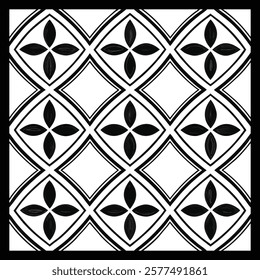 Seamless geometric pattern in black and white. Vector illustration.
