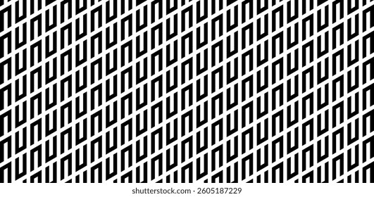 Seamless geometric pattern. Black and white abstract background with lines.