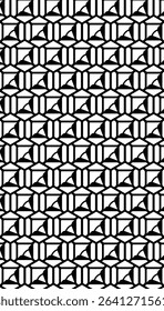 Seamless geometric pattern in black and white. Vector illustration.