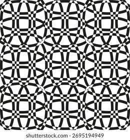 Padrão geométrico contínuo. Mosaico branco preto. Resumo decorativo. Textura de ladrilhos vetoriais. EPS 10.