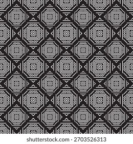 nahtloses geometrisches Muster schwarz-weißer Hintergrund, Vektor, Illustration