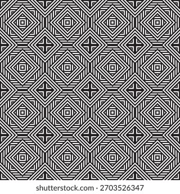 seamless geometric pattern black and white background, vector, illustration