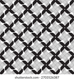 nahtloses geometrisches Muster schwarz-weißer Hintergrund, Vektor, Illustration
