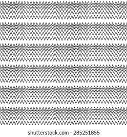 Seamless geometric pattern. Black and white pattern of stripes and zigzags, painted by hand.