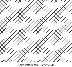 Seamless Geometric Pattern. Black And White Lines. Vector.
