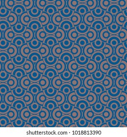 seamless geometric pattern in blue and brown