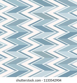 Seamless geometric pattern of blue colors. Seamless chevron background. Vector. Vintage Wallpaper, print packaging, textiles