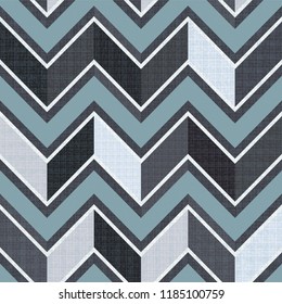 Seamless geometric pattern of blue colors. Seamless chevron background. Vector. Vintage Wallpaper, print packaging, textiles