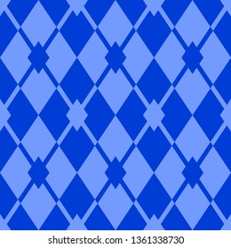 Seamless geometric pattern in blue colors. Vector design.