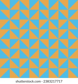 Seamless geometric pattern. Blue and orange colors. Vector illustration.