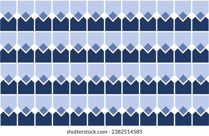 seamless geometric pattern, blue pentagon arranged in horizontal rows repeat seamless pattern, replete image design for fabric print or wallpaper or backdrop or wrap paper print, overlap