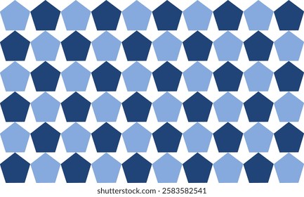 seamless geometric pattern, blue pentagon arranged in checkerboard repeat seamless pattern, replete image design for fabric print or wallpaper or backdrop or wrap paper print