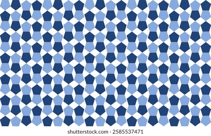 seamless geometric pattern, blue pentagon arranged repeat seamless pattern, replete image design for fabric print or wallpaper or backdrop or wrap paper print, checkerboard