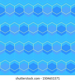 Seamless Geometric Pattern Blue Sea Theme