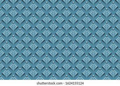 seamless geometric pattern, blue sea color background. A vector illustration  