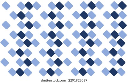 seamless geometric pattern with blue square round diamond pattern on white background as seamless repeat pattern, replete image design for fabric printing
