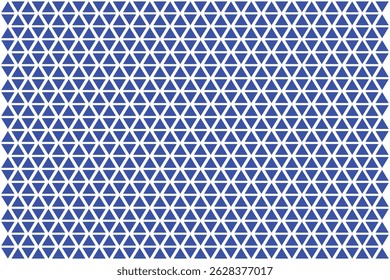 Seamless Geometric Pattern of Blue Triangles on White Background.