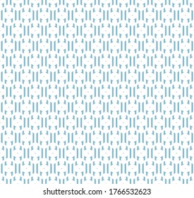 Seamless geometric pattern. Blue and white texture. Vector art.