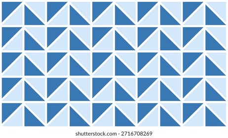 Patrón geométrico sin fisuras con triángulos azules y blancos. Textura de fondo de mosaico Abstractas. Fondo de pantalla de teselación cuadrado y triángulo azul de dos tonos.