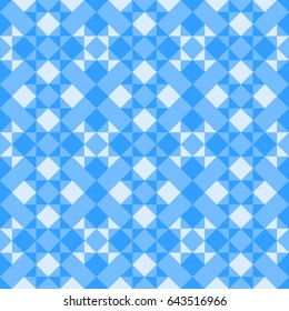 Seamless geometric pattern in blue and white colors. Vector.