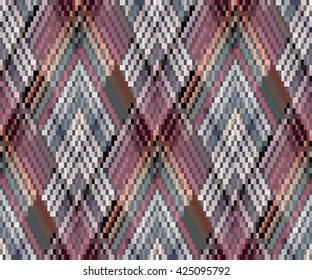 Seamless geometric pattern in the boho style. African motif, abstract. - EPS10