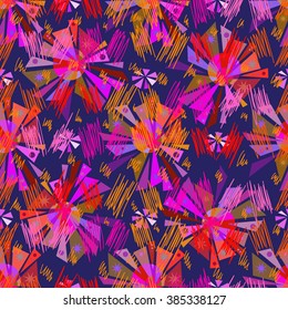 Seamless geometric pattern bottomless space, hand drawn background, vector. For the design and decoration background, wallpaper, packaging, fabrics, textiles.