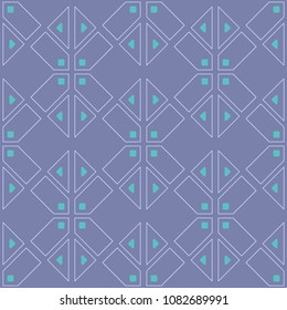 seamless geometric pattern with bright accents on a serene background of a cold shade