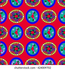 Seamless geometric pattern of bright colors pattern