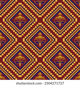 Patrón geométrico inconsútil en colores brillantes. Tracería colorida Abstractas. Ornamento nativo del patrón, diseño del estilo del bordado para la materia textil, tela, superficie, envoltura, cubierta, alfombra, fondo, impresión.