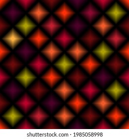 seamless geometric pattern. bright ornament of gradient rhombuses