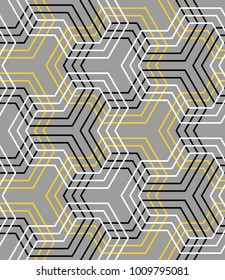 Seamless geometric pattern with broken lines. Vector art.