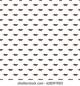 Seamless geometric pattern with brown anteater. Repeating vector abstract background.
