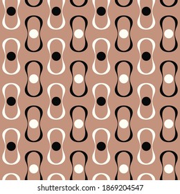 Seamless geometric pattern. Brown background.