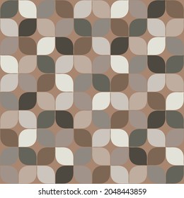 Seamless geometric pattern. Brown background.