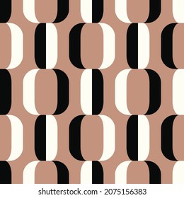 Seamless geometric pattern. Brown background.